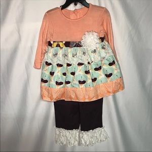 Toddler Girls Peach Purple Outfit